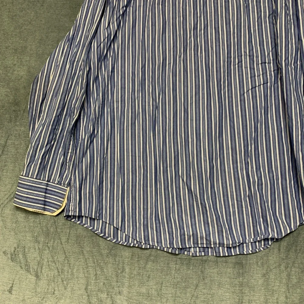 Banana Republic Shirt Mens XL Blue White Striped Cotton Streetwear Button Up